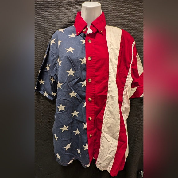 American Summer American Flag Themed Button Up Shirt - Picture 2 of 15